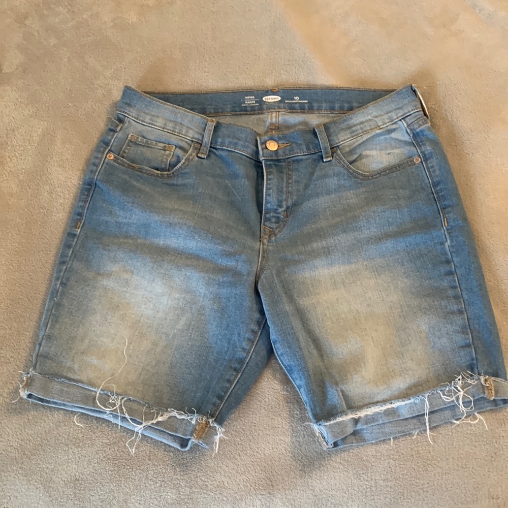 Long inseam jean shorts